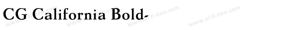CG California Bold字体转换